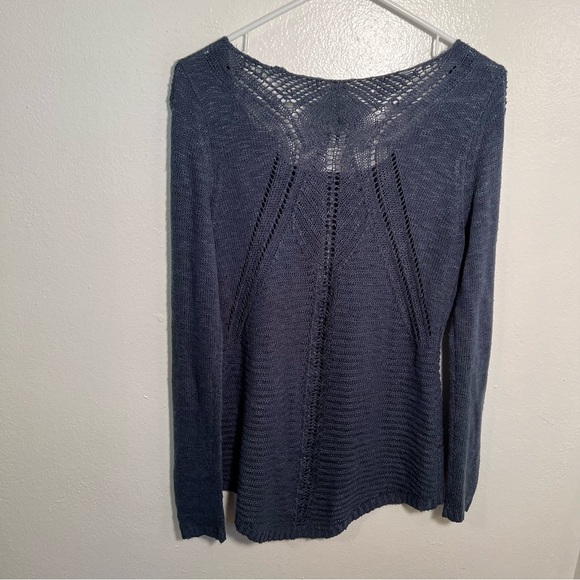Scoop Neck Sweater Loose Knit Beachy Blue Green - Picture 5 of 8